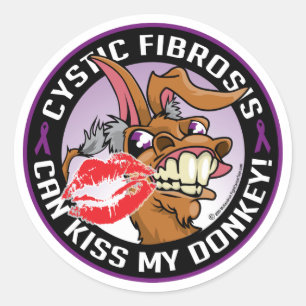 Sticker Rond Baiser de mucoviscidose mon âne