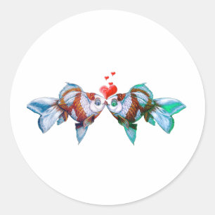 Sticker Rond Baiser de poisson rouge