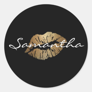 Sticker Rond Baiser d'or de parties scintillantes de Faux