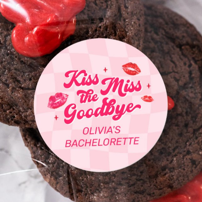 Sticker Rond Baiser l'adieu à Miss, Cadeau pour l'enterrement d (Créateur téléchargé)