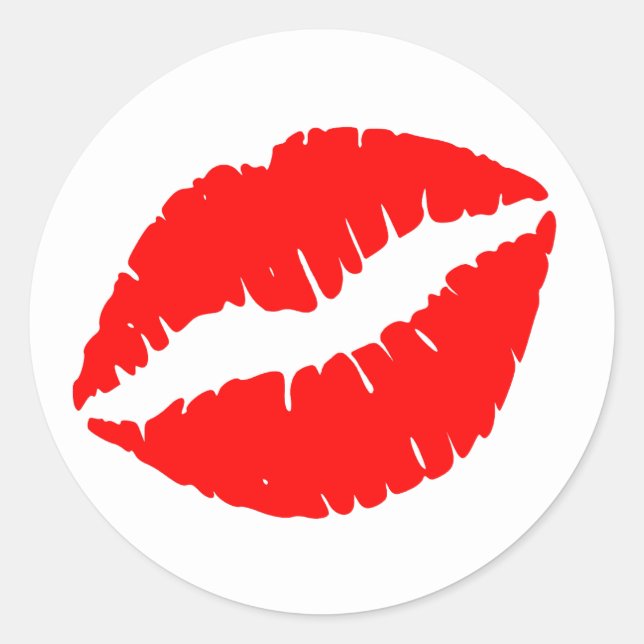 Sticker Rond Baiser Rouge (Devant)
