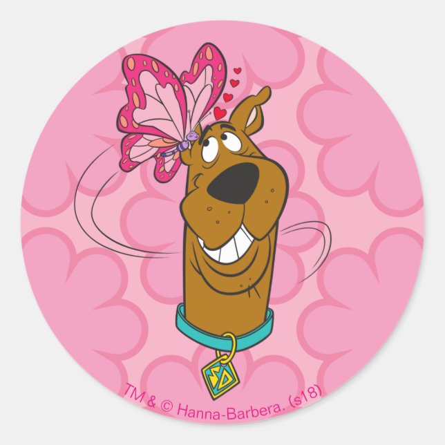 Sticker Rond Baisers à papillon Scooby-Doo (Devant)