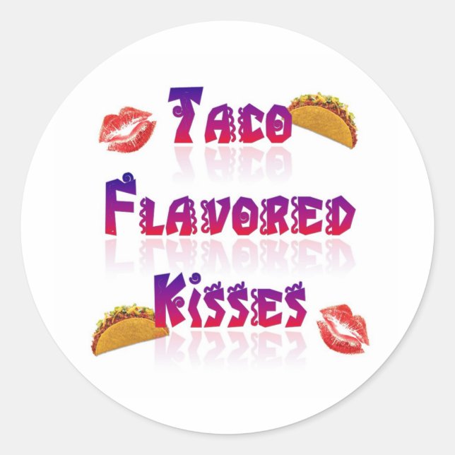 Sticker Rond Baisers aromatisés Taco (Devant)