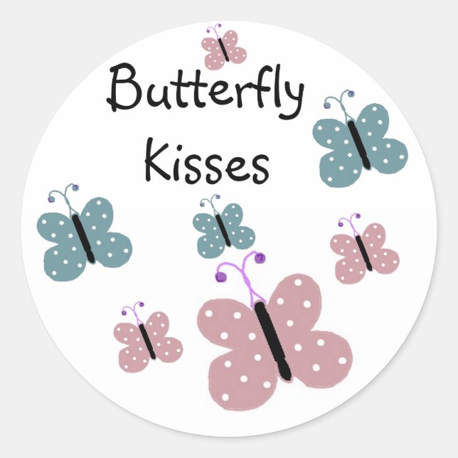 Sticker Rond Baisers de papillon (Devant)