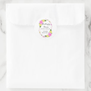 Sticker Rond Baisers de papillon pour la future Mme Shower de m