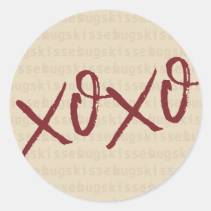 Sticker Rond Baisers d'étreintes de Xoxo dans la couleur crème