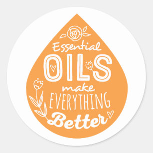 Sticker Rond Baisse d'huile essentielle d'orange sauvage