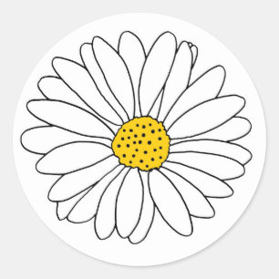 Sticker Rond Baisson jaune et blanc