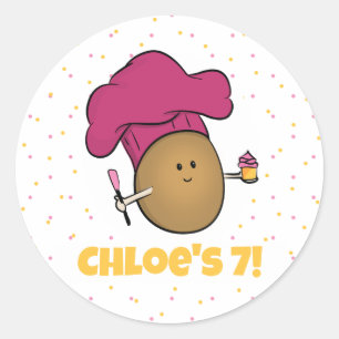 Sticker Rond Bake ! Fête du biscuit pour enfants