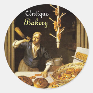 STICKER ROND BAKER À FOUR ANTIQUE, BOUTIQUE DE PAIN DE BAKERY