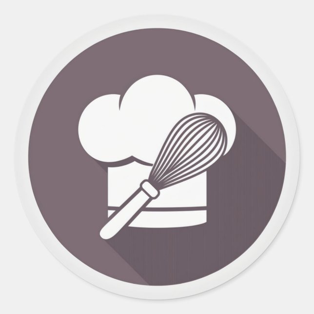 Sticker Rond Baker Casquette et Whisk (Devant)