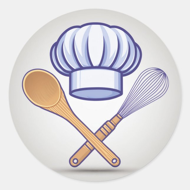 Sticker Rond Baker Casquette et Whisk (Devant)