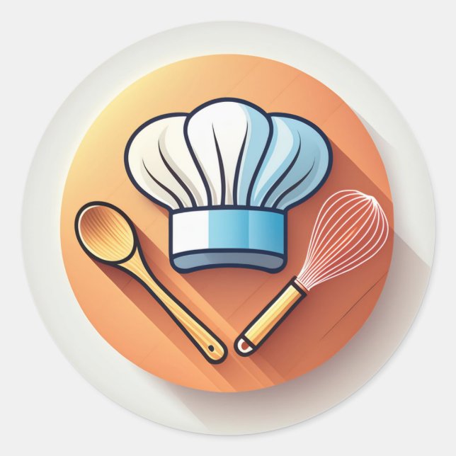 Sticker Rond Baker Casquette et Whisk (Devant)