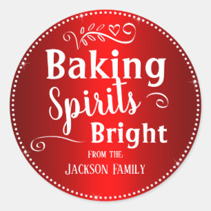 Sticker Rond Baking Christmas Cadeau personnalisé Nom de famil
