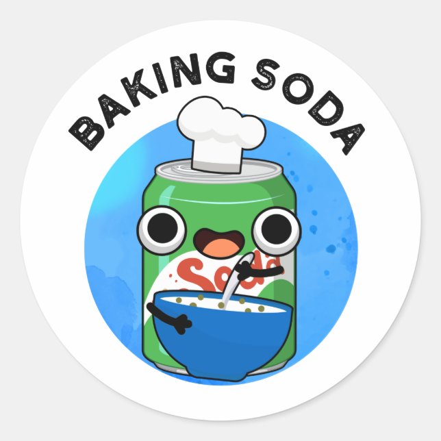 Sticker Rond Baking Soda Funky Soda Pop Pun (Devant)