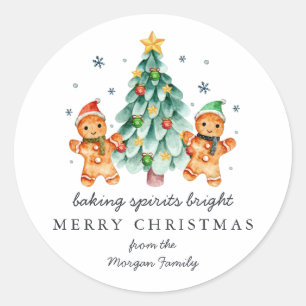 Sticker Rond Baking Spirits Bright Classique de Noël