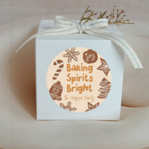 Sticker Rond Baking Spirits Bright Cookie Exchange Jaune