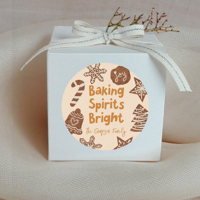 Sticker Rond Baking Spirits Bright Cookie Exchange Jaune (Créateur téléchargé)