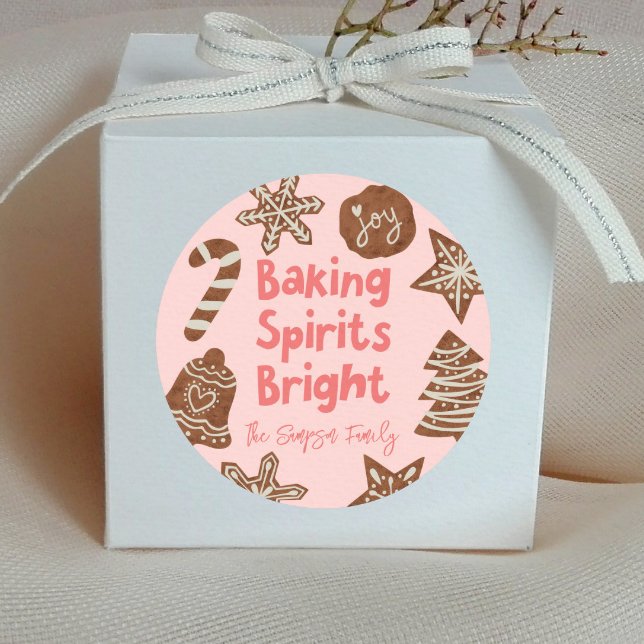 Sticker Rond Baking Spirits Bright Cookie Exchange Rose (Créateur téléchargé)