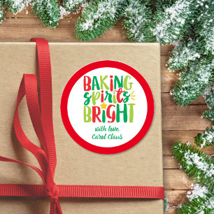 Sticker Rond Baking Spirits Bright Festive Soins de Noël