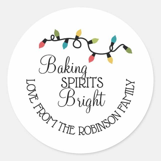 Sticker Rond Baking Spirits Bright vacances pâtisseries étiquet (Devant)