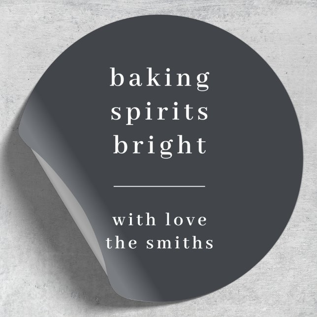 Sticker Rond Baking Spiritueux | Moderne Design tendance Amusan (Personalized stickers for festive baking or gift packaging)
