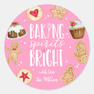 Sticker Rond Baking Spiritueux Noël Fête Baking
