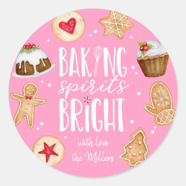 Sticker Rond Baking Spiritueux Noël Fête Baking (Devant)