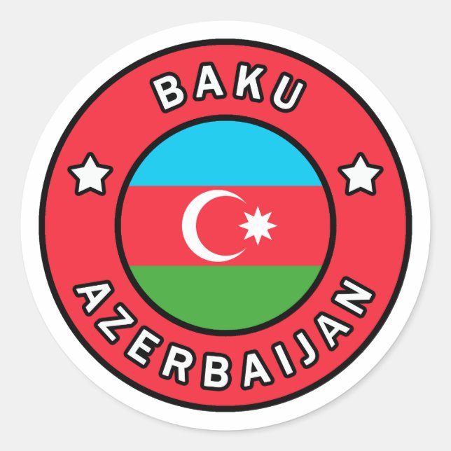 Sticker Rond Bakou Azerbaïdjan (Devant)