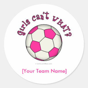 Sticker Rond Bal de football en rose