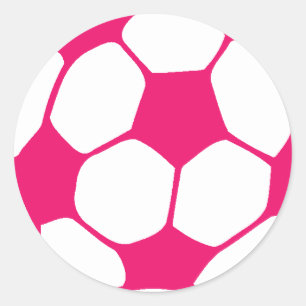 Sticker Rond Bal de soccer rose