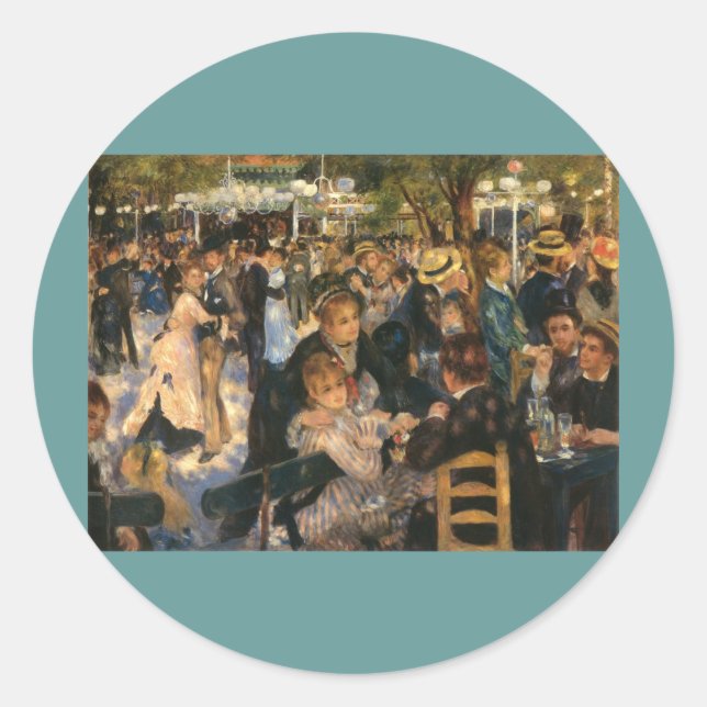 Sticker Rond Bal du Galette de Renoir (1876) (Devant)