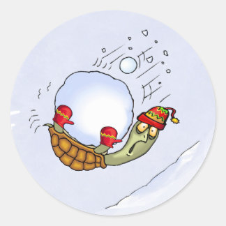 Sticker Rond Balade de tortue