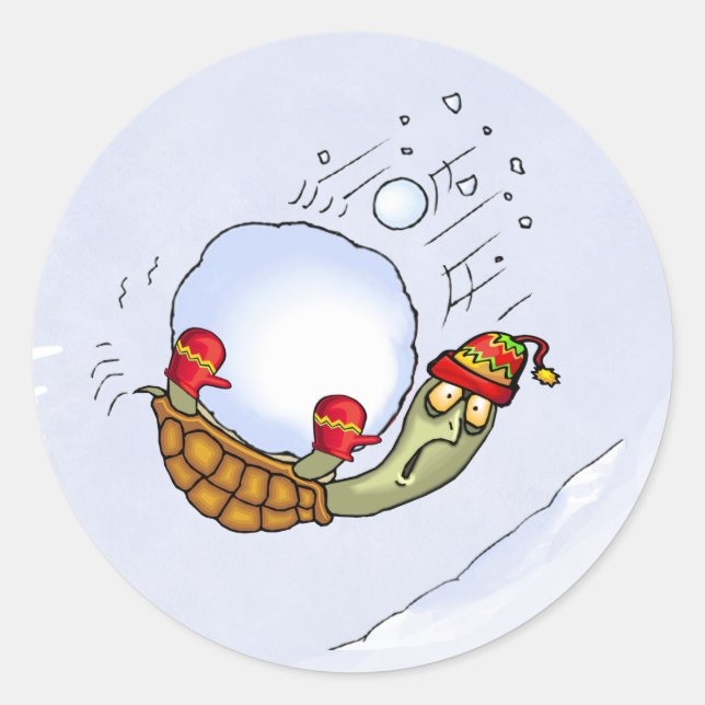 Sticker Rond Balade de tortue (Devant)
