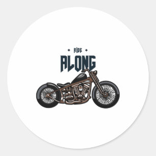 Sticker Rond Balade le long de l'autocollant