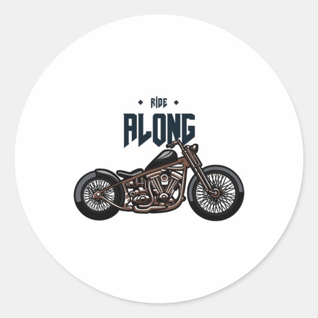 Sticker Rond Balade le long de l'autocollant (Devant)