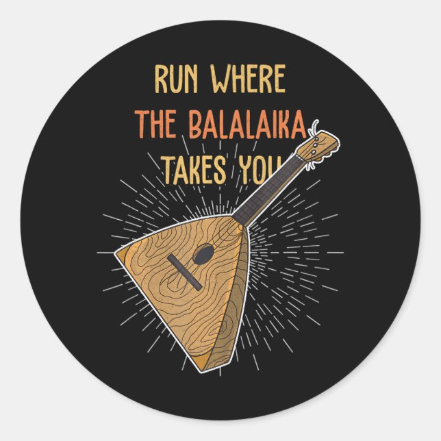 Sticker Rond Balalaika Balalaika joueur Instrument de musique (Devant)