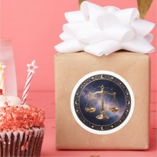 Sticker Rond Balance du zodiaque Libra