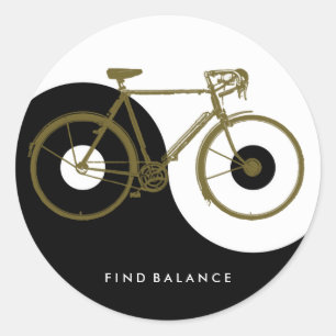 Sticker Rond BALANCE / yin yang bicycle
