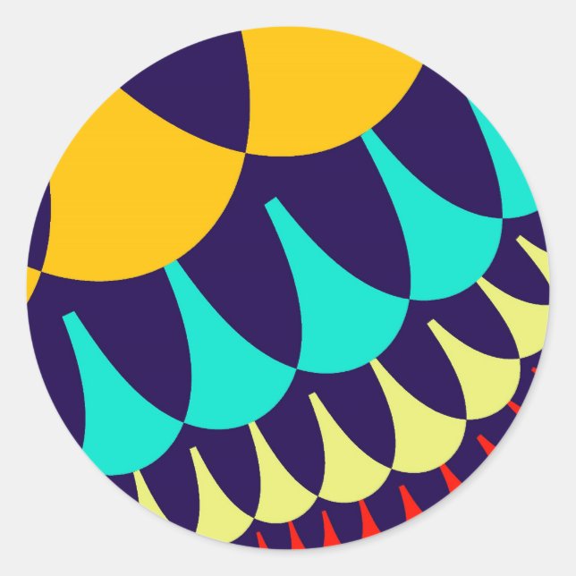Sticker Rond Balances bleues orange et marine (Devant)