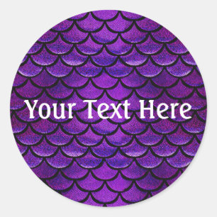 Sticker Rond Balances de sirènes bleues et violettes