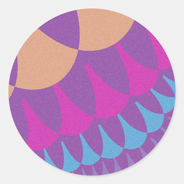 Sticker Rond Balances rose et violet (Devant)