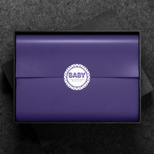 Sticker Rond Balcon bébé Baby shower violet royal violet