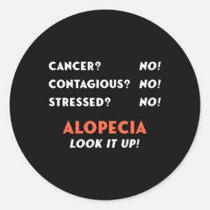 Sticker Rond Bald Balding Alopecia Areata Perte de cheveux Prob