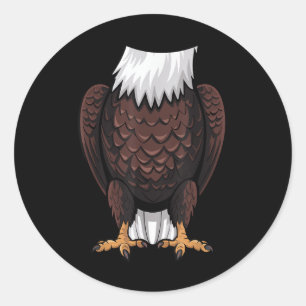 Sticker Rond Bald Eagle Halloween tenue Amusante Simple Enfants