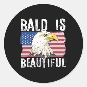 Sticker Rond Bald est magnifique 4 juillet fête de l'Indépendan