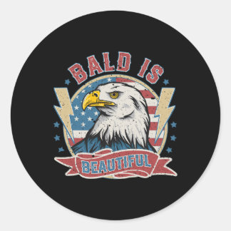 Sticker Rond Bald est magnifique 4 juillet fête de l'Indépendan