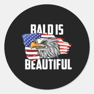 Sticker Rond Bald est magnifique Juillet 4 Juillet Aigle Amériq