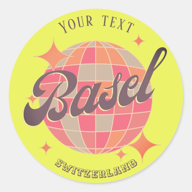 Sticker Rond Bâle Suisse Grüezi grüzi (Devant)