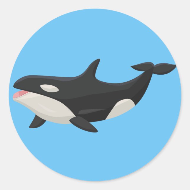 Sticker Rond Baleine Animée d'Orca (Devant)
